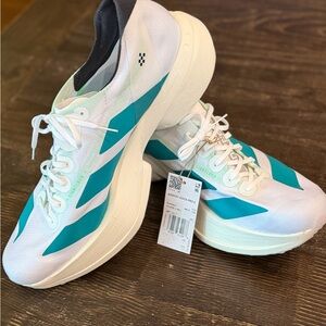 New Authentic Adidas Adizero ADIOS PRO 4 Men’s Size 13 White/Teal Sneaker JR1267